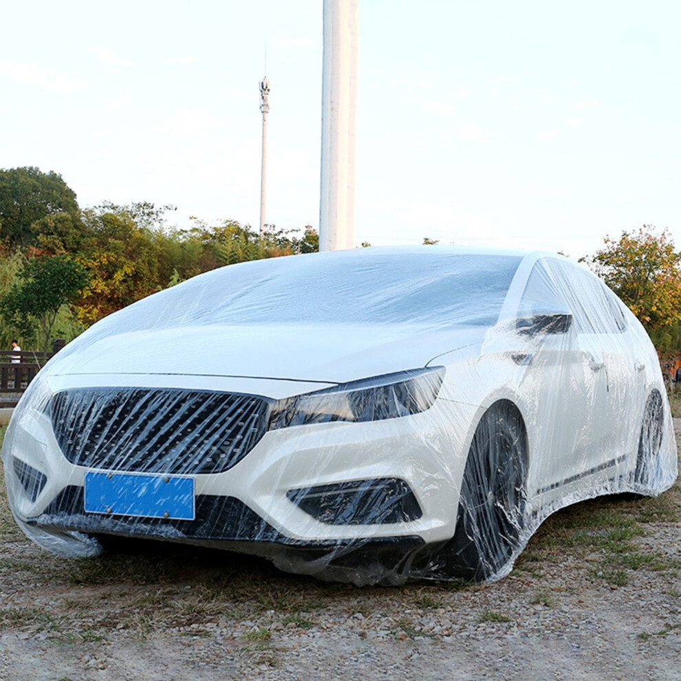 Clear Disposable Car Cover Dustproof Waterproof Fits Sedan 9418476995262