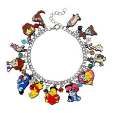 2.17" Winnie the Pooh Charm Bracelet Jewelry - Family Cartoon Charm Bracelet Gifts for Women Girl - Ages 3+