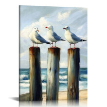 Coastal Sea Bird Canvas Wall Art 12x16in