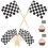 Mini Checkered Toothpick Flags Black White 100 pcs 1