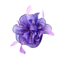 Purple Vintage Feather Fascinator Hair Clip for Women