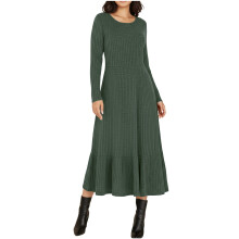 Women's Knit Sweater Dress Green L