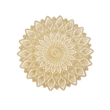 Round Placemats Hollow Out Washable Vinyl Table Mats Gold