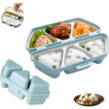 6-in-1 Onigiri Mold, Triangle Sushi Maker, Non-Stick Foldable & Dishwasher Safe, Durable PP, Makes 6 Rice Balls at Once