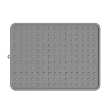 JINGT Silicone Drain Pad Dish Drying Mat Heat-resistant Non-Slip For Kitchen Tableware Grey