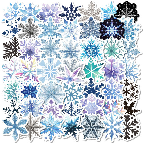 Snowflake Stickers Vinyl 50 Pcs