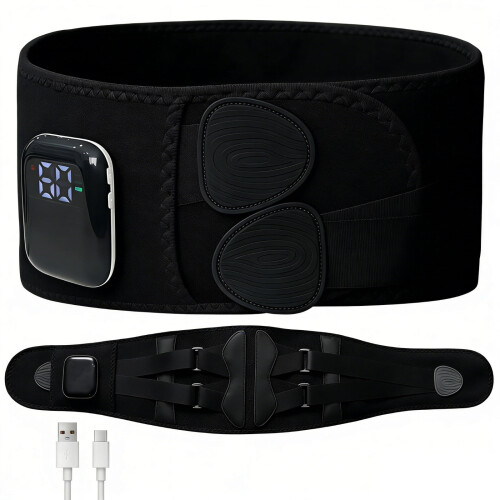 Cordless 5-in-1 Lower Back Massager with Heat Black