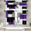 Purple and Grey Kitchen Curtains Set 36 inch 1