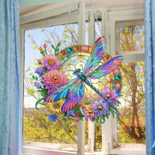 Art Painting Pendant Kit Double-Sided Flower Dragonfly
