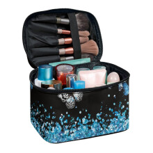 Portable Toiletry Makeup Bag with Brush Slots Polyester