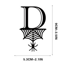 Decorazione per cancello di Halloween con ragno e targhetta da appendere (26 lettere)