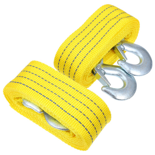 HEMOTON Traction Rope Heavy-Duty Tow Strap with Hooks 2 Pcs