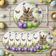Easter Round Placemats Set of 6 14 inch