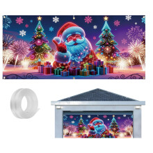 Cubierta para puerta de garaje navideña que brilla en la oscuridad, activada por rayos UV, 13x6