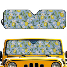Foldable Daisy Lemon Windshield Sun Shade for 2018-2023 Jeep Wrangler JL/JLU/Gladiator JT, UV Blackout Compatible