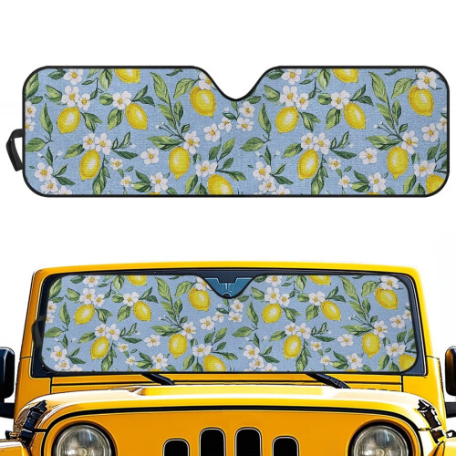 Foldable Daisy Lemon Windshield Sun Shade for Jeep Wrangler