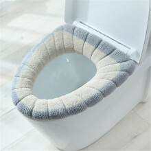 Housse de siège de toilette ronde en tricot lavable et durable – Douce, épaisse, chaude en hiver, facile à installer, compatible avec les