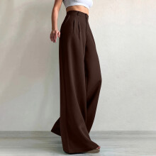 Women's High Waisted Straight Wide Leg Office Pants Pure