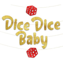 Casino Glitter Banner for Birthday Bachelorette Poker Night