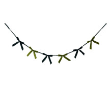 5.9 Ft Christmas Velvet Bow Garland Banner Decoration For Xmas Tree Fireplace