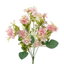 Artificial Flower A, Wedding Artificial Flowers: 7 Head Snowflake New Wild Chrysanthemum with Grass Artificial Flowers for Home Decoration