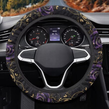 Rose Fuzzy Steering Wheel Cover Women 15-inch
