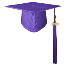 Gorro de graduación unisex ajustable con acabado mate, dije de 2025 y borlas largas – Compatible con la vestimenta de graduación estándar.