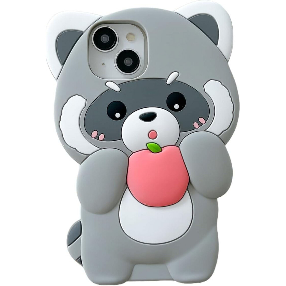 Raccoon Soft Silicone Case For Iphone 13 Pro Max 6.7 Inch Grey 959110428696