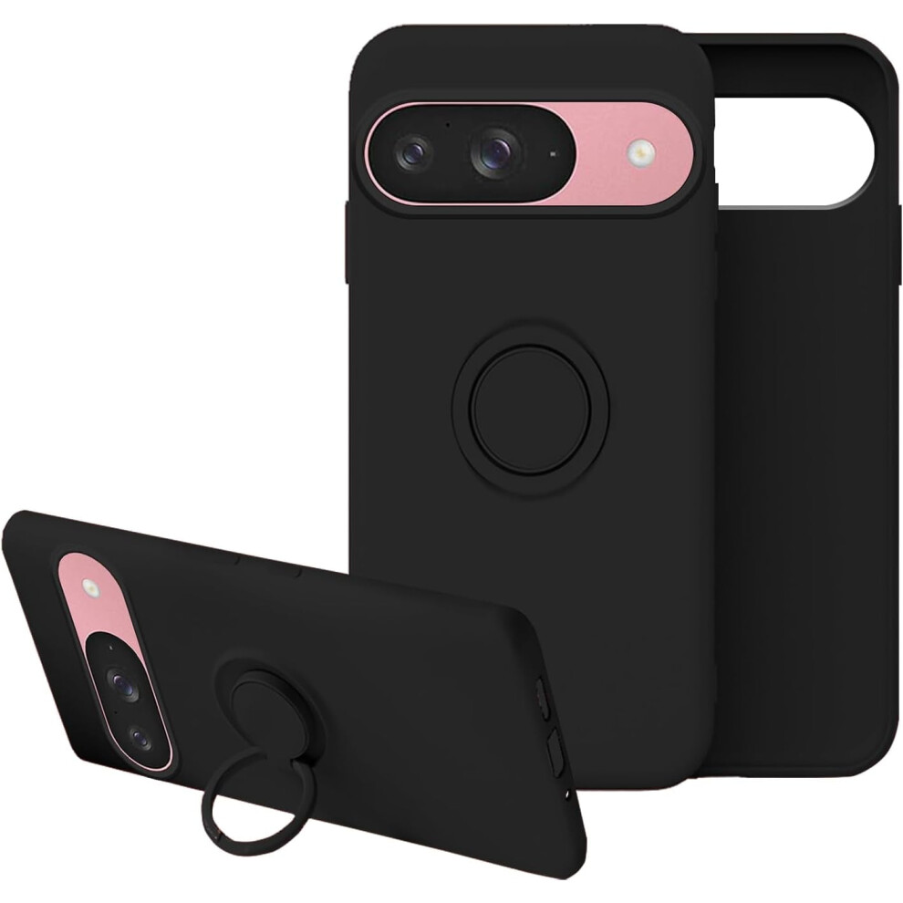 Google Pixel 9 Case Ring Kickstand Silicone Slim Green 959110443637