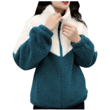 Women's Colored Lamb Fleece Overcoat Long Sleeve Mid-Length