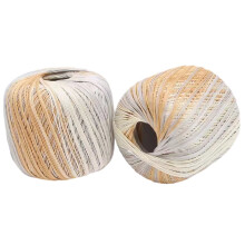 2 Rolls Fine Cotton Yarn Segmental Dyed Silk Thread for Crochet and Knitting Projects Type 20