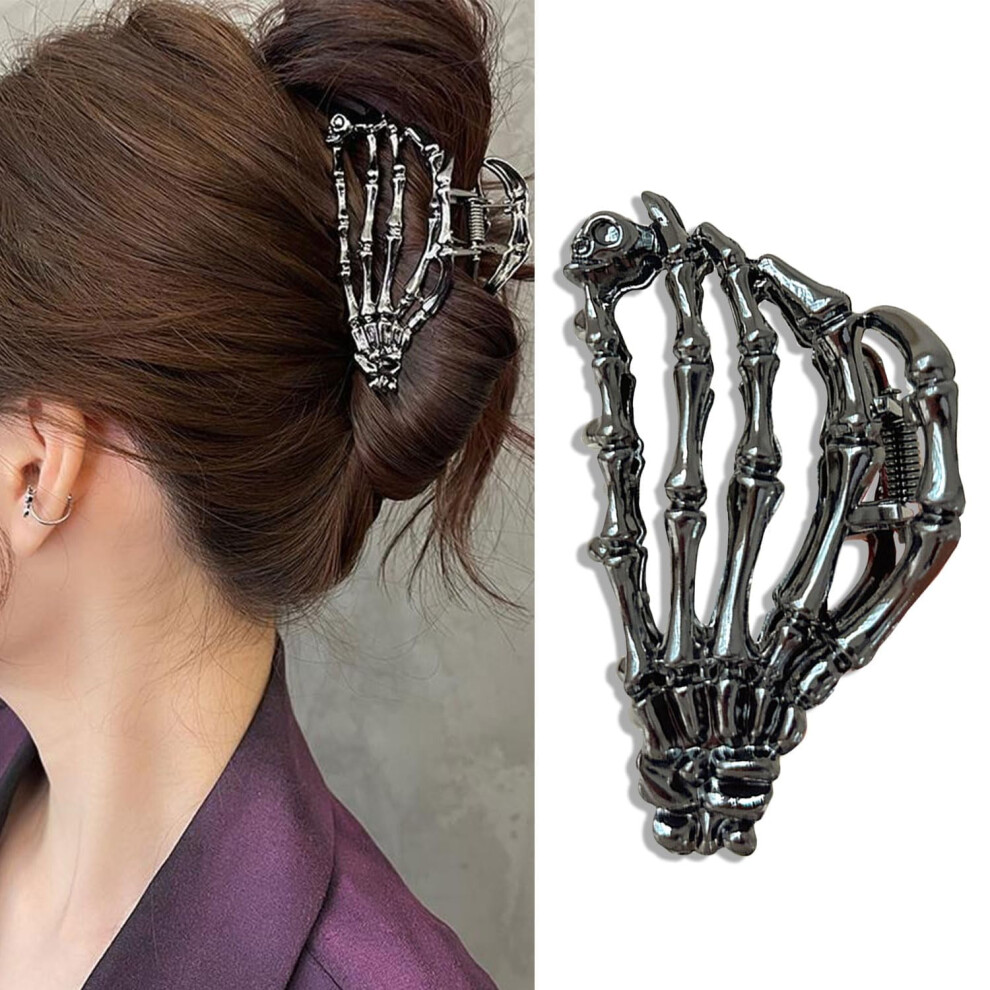 Metal Skull Hair Claw Clip for Thin Hair 1 Pc