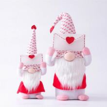 Valentine Gnome Dolls Handmade Plush Tomte 2 Pcs