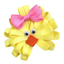 Easter Chick Hair Clip with Bow – 3D Handmade Festive Hair Accessory for Girls, Kids & Women, Pink, Ideal for Egg Hunts