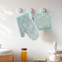 2 Pcs Colorful Geometric Oven Mitts & Pot Holders, Heat Resistant, Non-Slip, Compatible with Baking, Grilling, BBQ