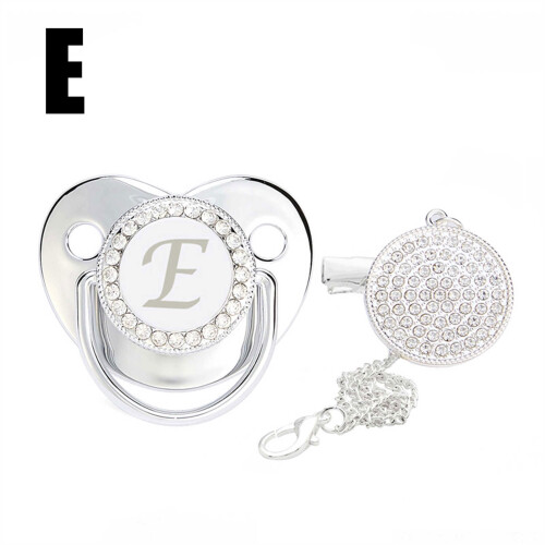 Baby Pacifier with Rhinestone-Embellished Clip and