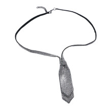 Tie Necklace Rhinestone Formal Uniform Stylish Jeweled