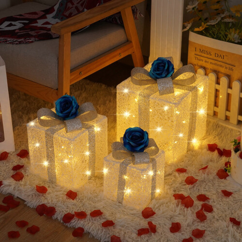 Valentine's Day light-up foldable gift box set 3 pieces