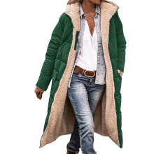 Damevarmet trenchcoat, grøn, 2XL, USB-drevet