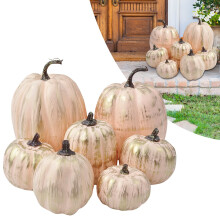 Zucche di plastica per decorazioni autunnali (7 pezzi)