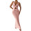 Women's pink two-piece summer set with twist-front halter 3