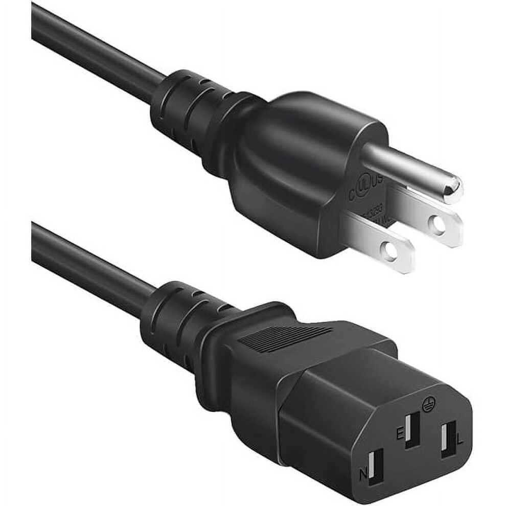 Ac Power Cable 3-Prong Universal 6 Feet Black 913466644766