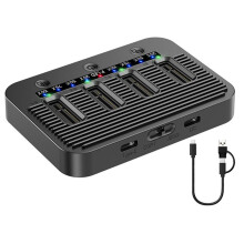 Estación de Acoplamiento M.2 SSD de 4 Bahías USB Tipo‑C 10Gbps NVMe NGFF Doble Protocolo para Expansión de PC Portátil