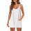 Dames zomer mini-romperjurk met ingebouwde shorts, wit 4