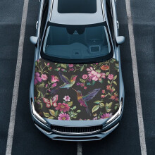 Washable Hummingbird Butterfly Flower Car Hood Cover – Removable, Easy Install, Compatible with Auto/Truck/Van/SUV/Pickup