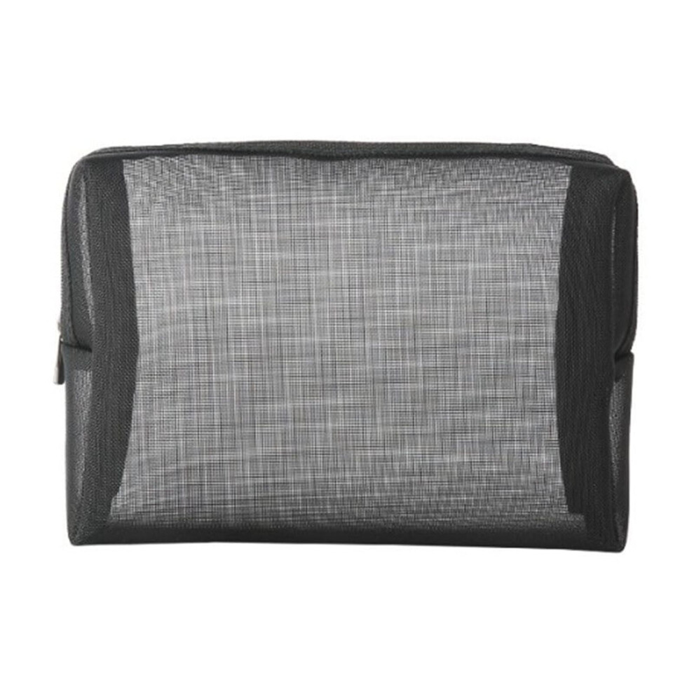 Portable mesh cosmetic bag with zipper 1 piece