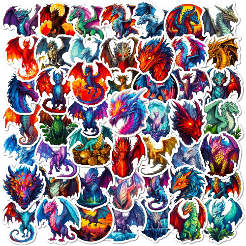 Fire Dragon Stickers Pack of 50