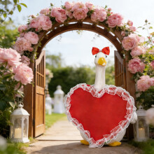 Porch Goose Outfit Red Heart Clothing and Bow Tie 2Pcs for