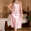 Women's Satin Printed Pajama Set Plus Size XL-5XL 7
