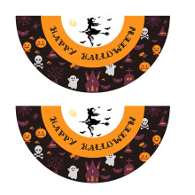 Halloween halve waaiervlaggetjes 1,5 x 3 ft tuindecoratie 2 stuks